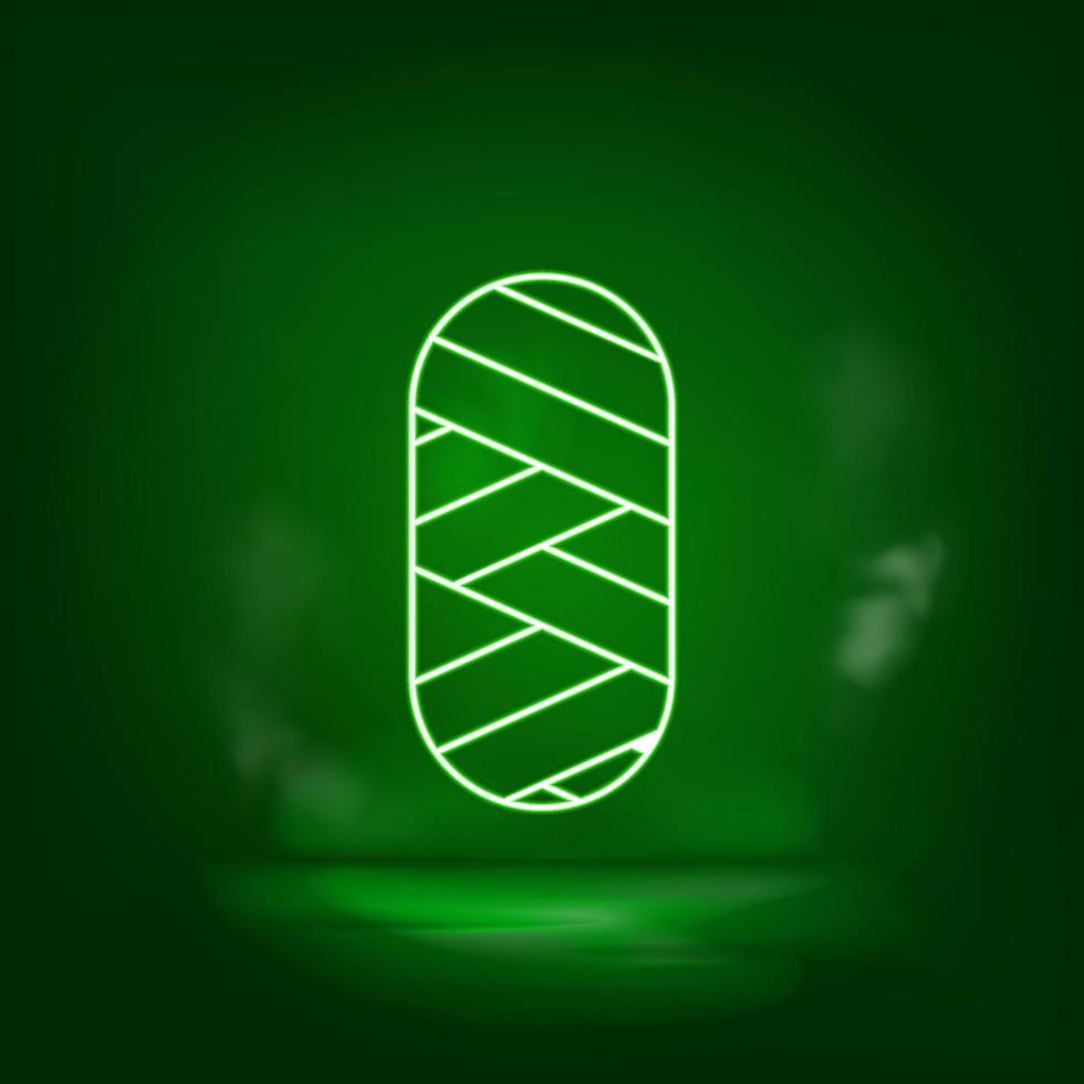 Textile thread, thread wool green neon icon - Vector. vector