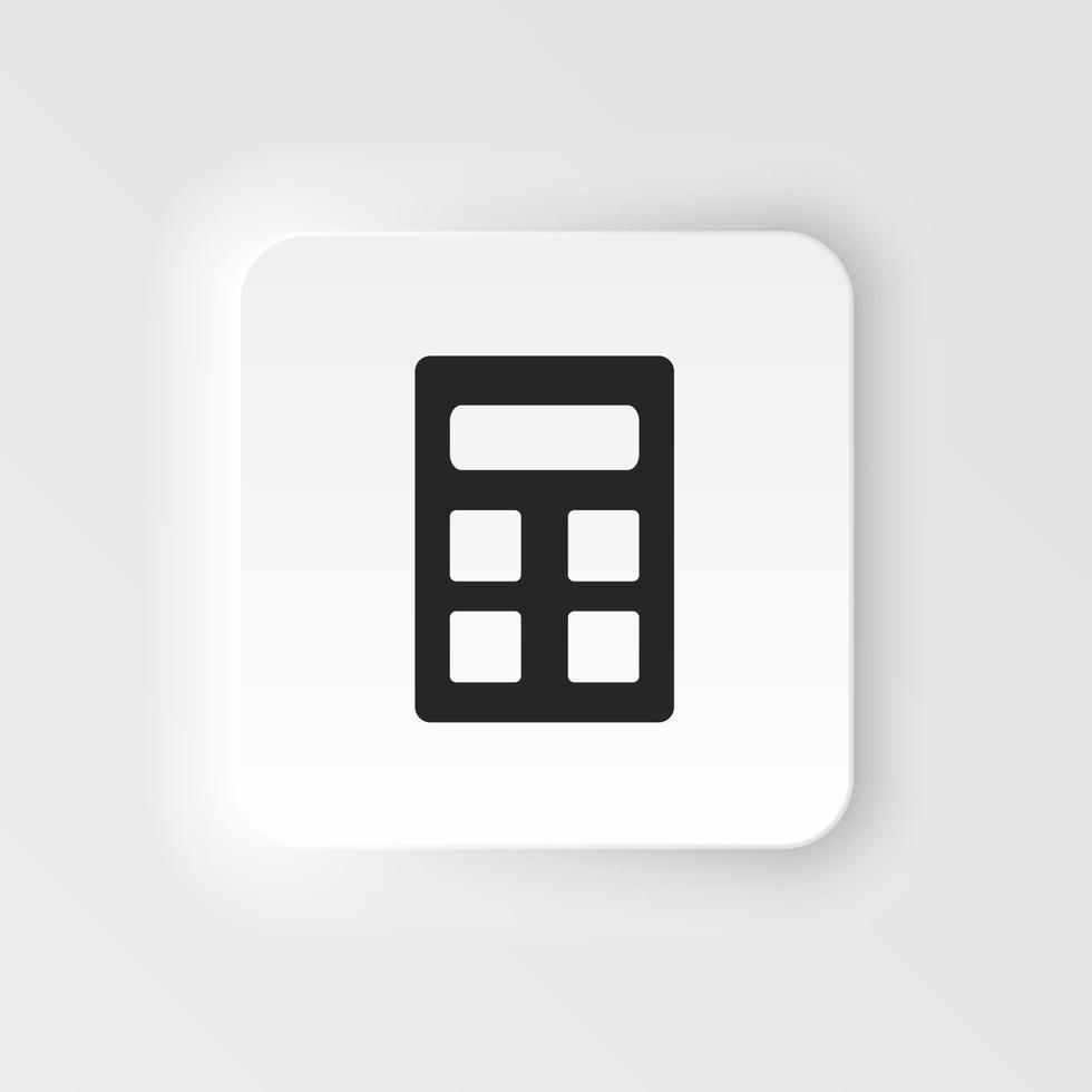 Calculator icon - Vector. Simple element illustration from UI concept. Calculator icon neumorphic style vector icon .