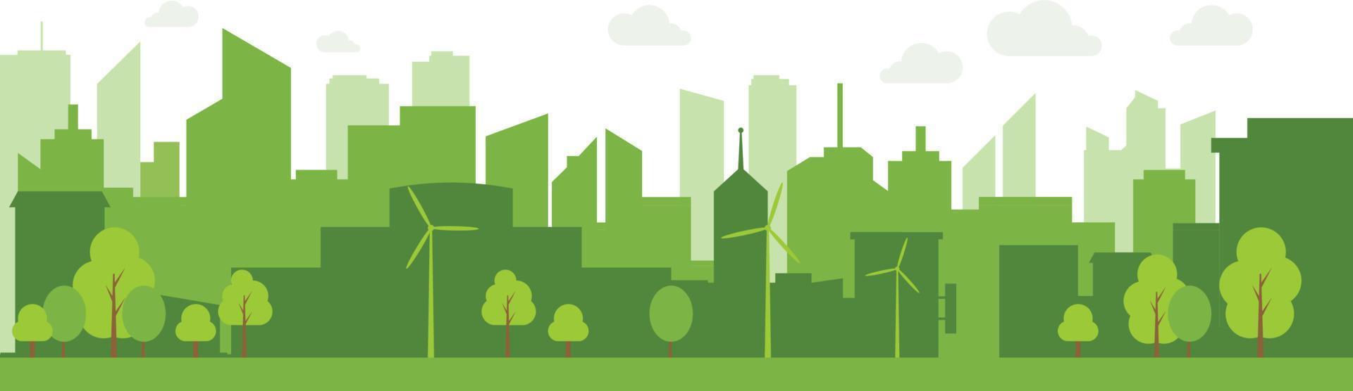 Green cities help the world with eco-friendly concept ideas.vector illustration. vector