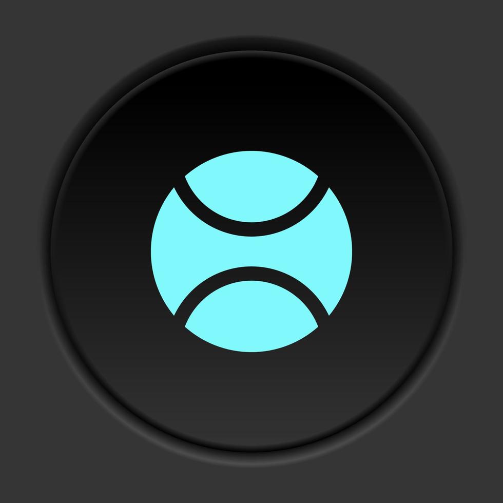 Round button icon, ball, baseball. Button banner round, badge interface for application illustration on dark background vector