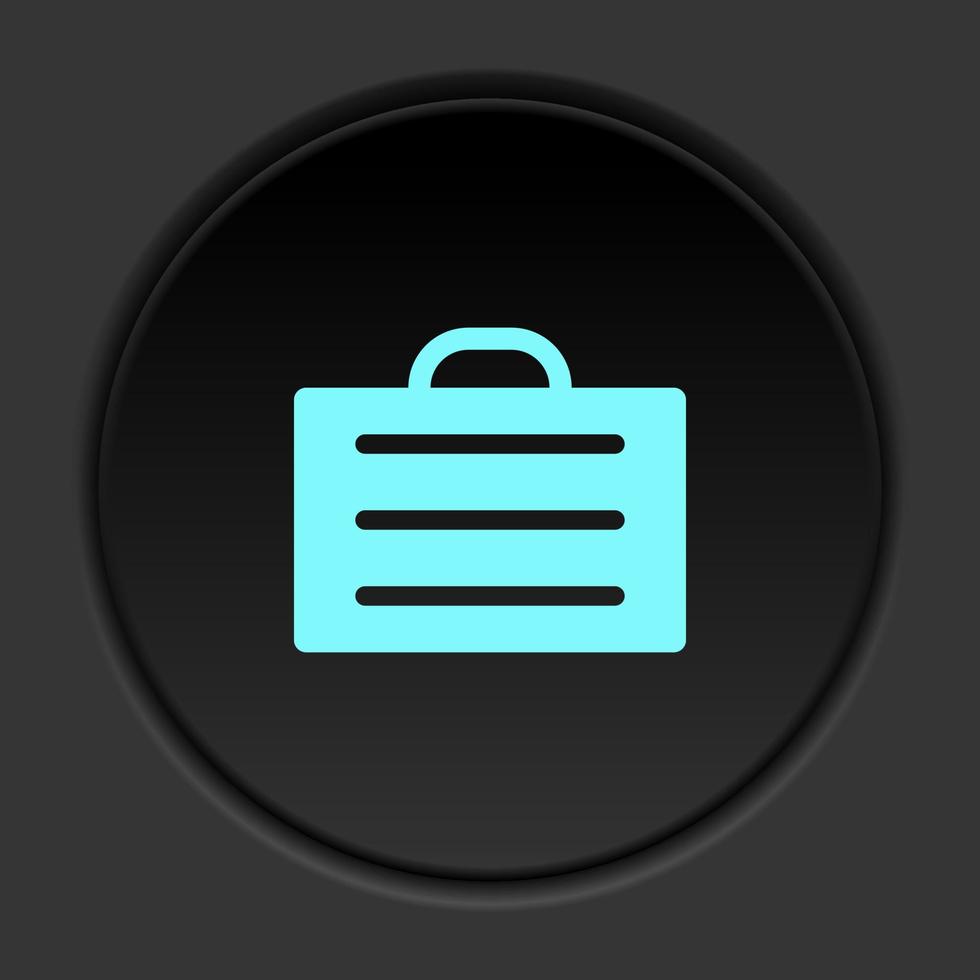 Round button icon, Business, clock, optimization. Button banner round, badge interface for application illustration on dark background vector