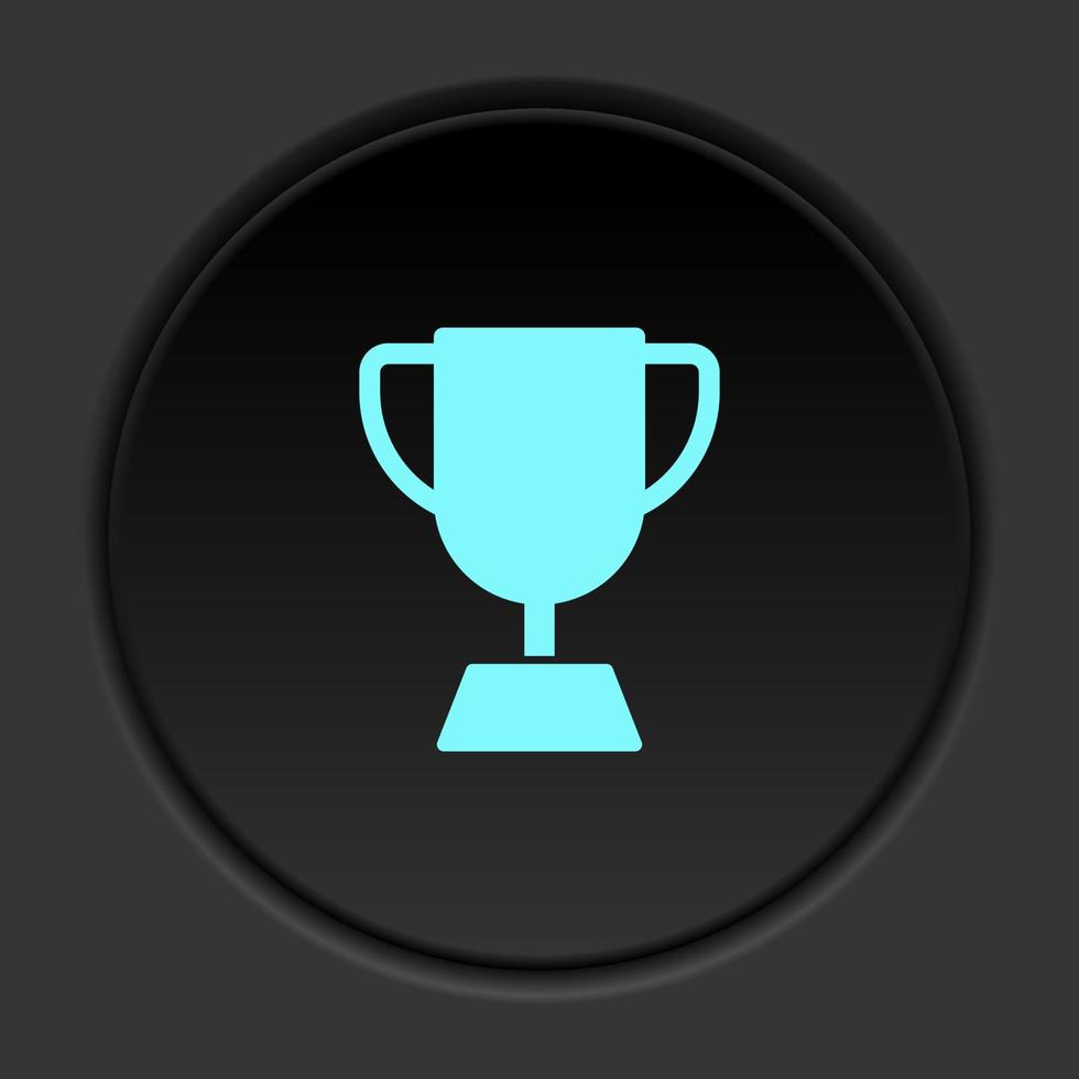 Round button icon, award, reward. Button banner round, badge interface for application illustration on dark background vector
