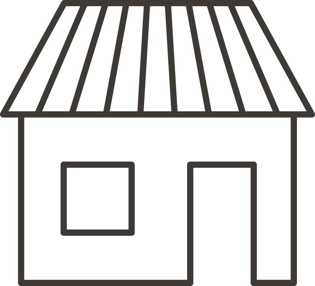 Building, shop, outline, icon - Building vector icon on white background