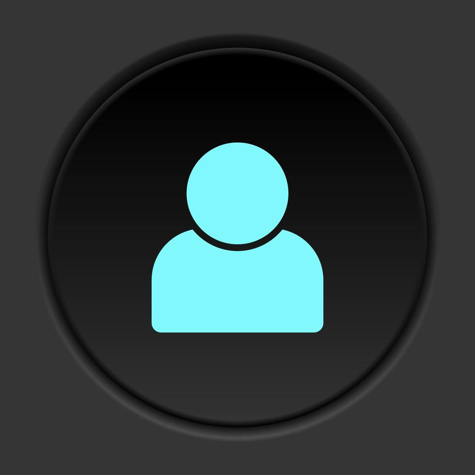 Round button icon, avatar. Button banner round, badge interface for application illustration on dark background vector