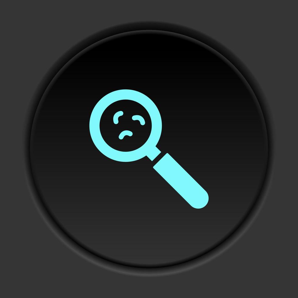 Round button icon, germs, lab research. Button banner round, badge interface for application illustration on dark background vector