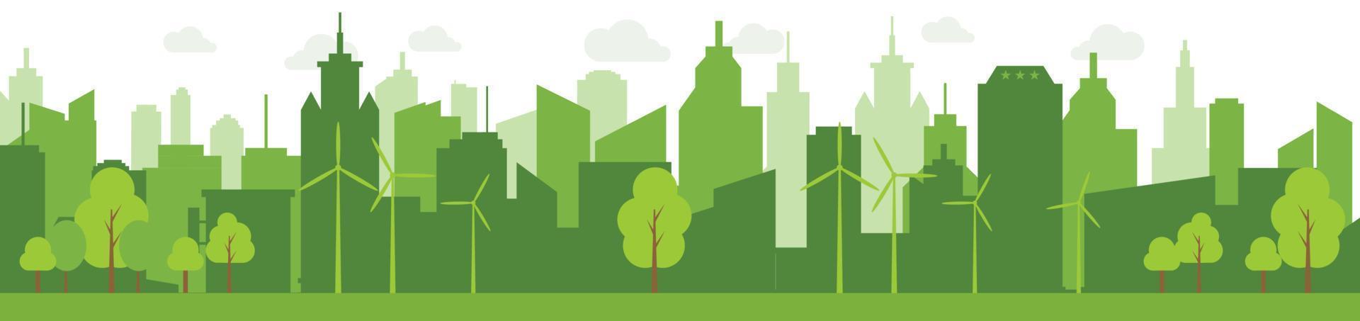 Green cities help the world with eco-friendly concept ideas.vector illustration. vector