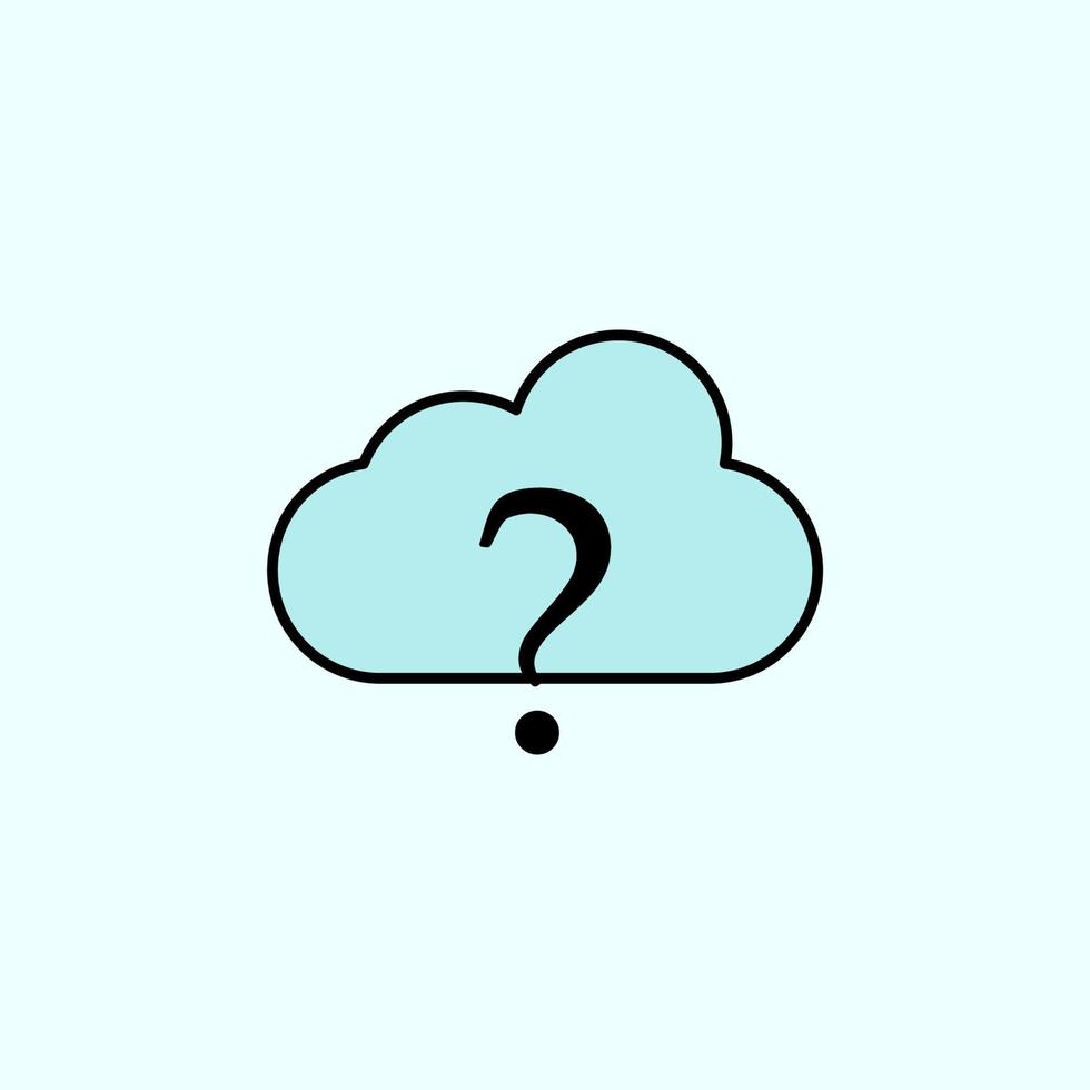 cloud faq, cloud support color vector icon, vector illustration on dark background