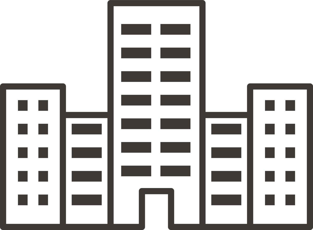 Building, outline, icon - Building vector icon on white background