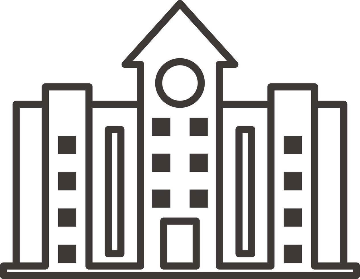 Building, outline, icon - Building vector icon on white background