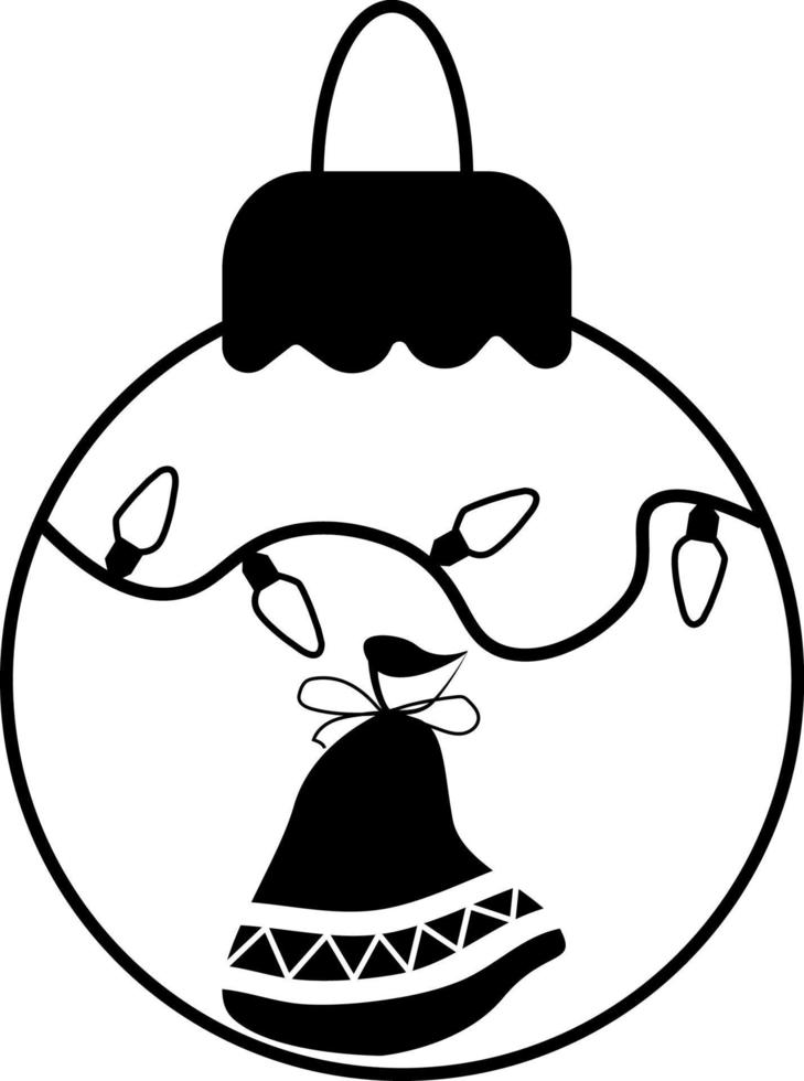 Tree ball line icon. Cristmas decoration vector illustration isolated on white. Tree globe outline style design, designed for web and app. Vector illustration