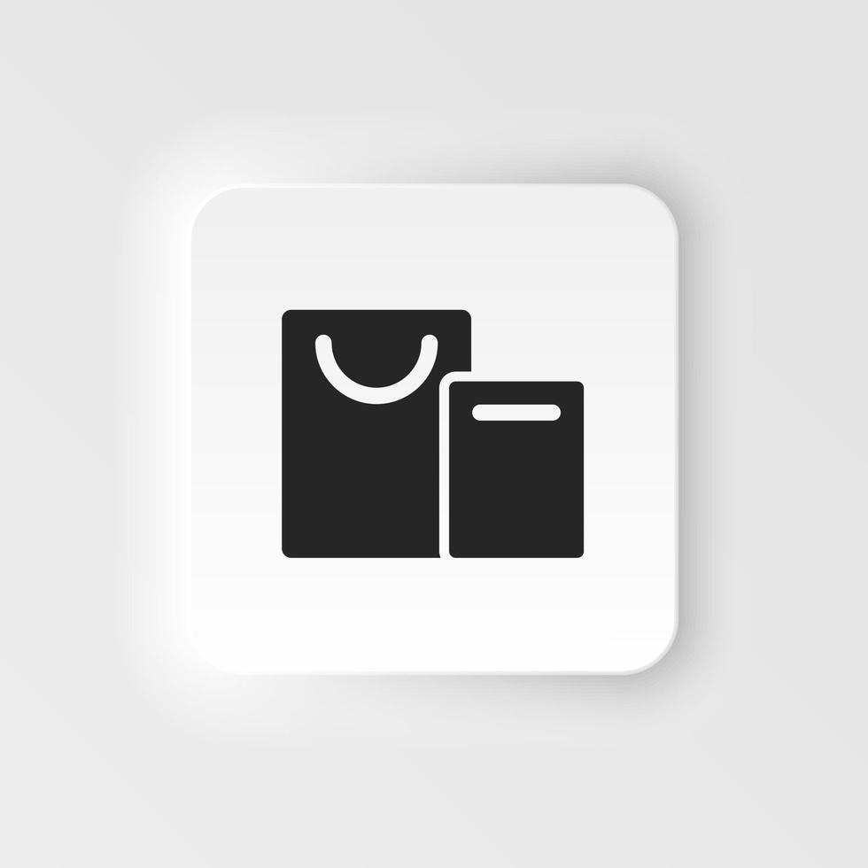 Bags, shopping neumorphic style vector icon. Simple element illustration from UI concept. Bags, shopping neumorphic style vector icon. Finance concept vector illustration. .