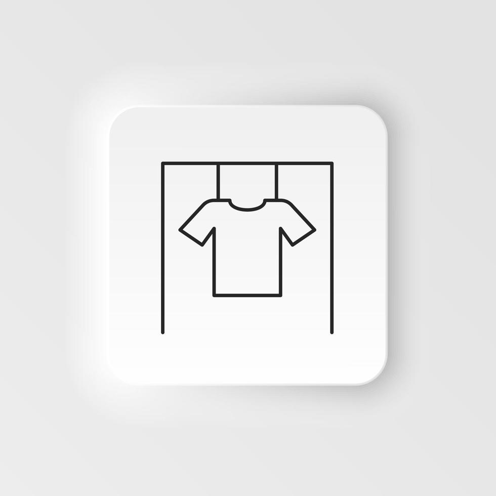 Clothes, cotton shirt icon. Simple element illustration natural concept. Clothes, cotton shirt, hanged shirt icon. Neumorphic style vector icon on white background