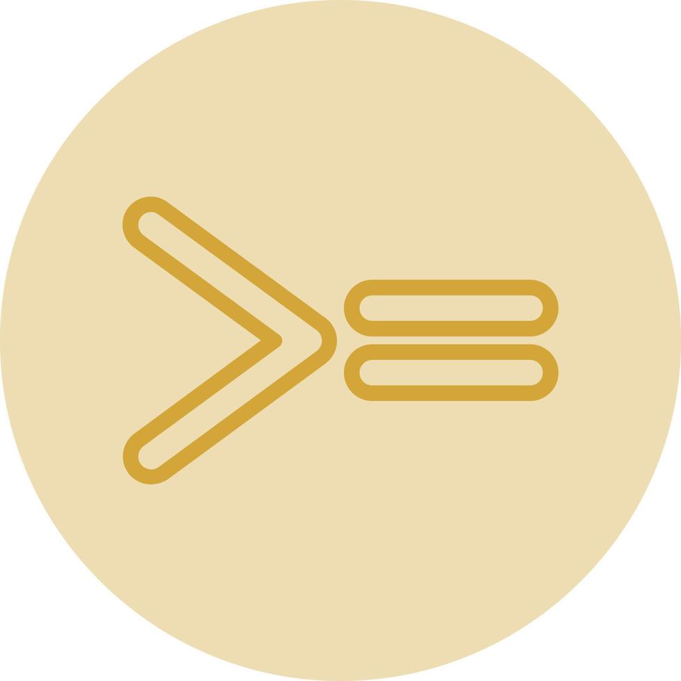 Greater Than Equal Vector Icon Design