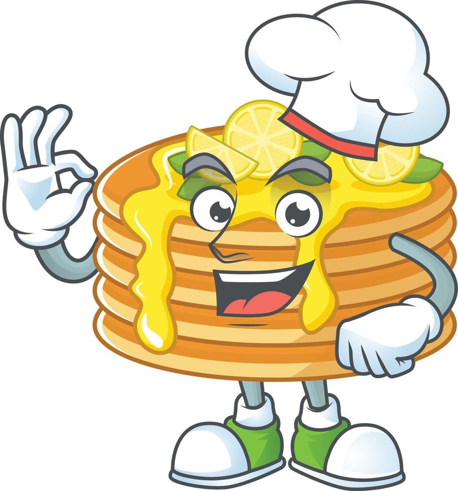 Lemon cream pancake Cartoon character vector