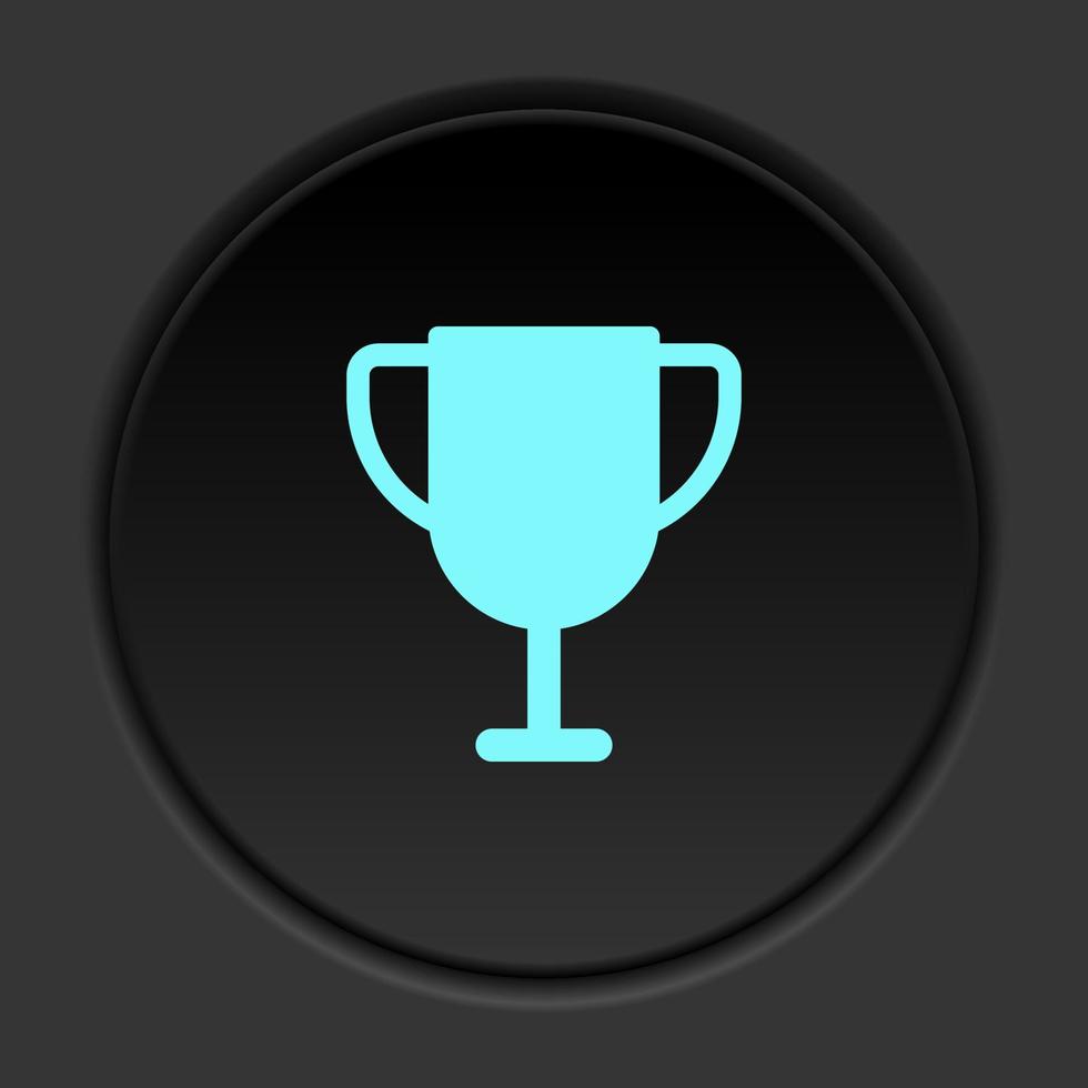 Round button icon, award, reward. Button banner round, badge interface for application illustration on dark background vector