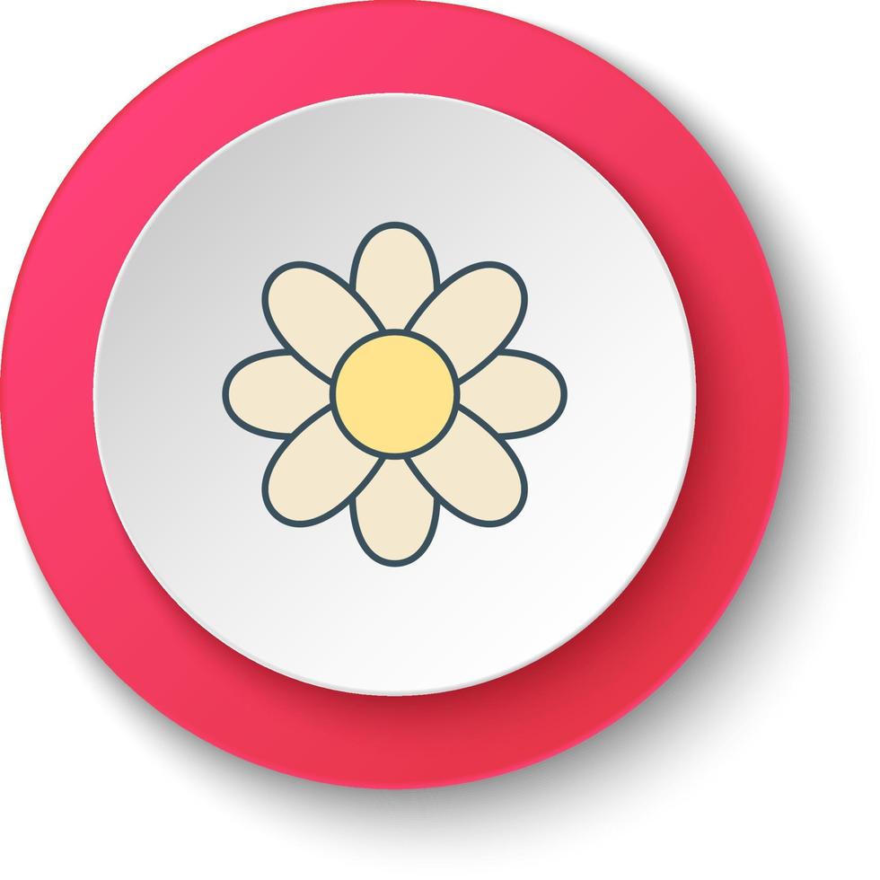 Round button for web icon, Cotton flower. Button banner round, badge interface for application illustration on white background vector