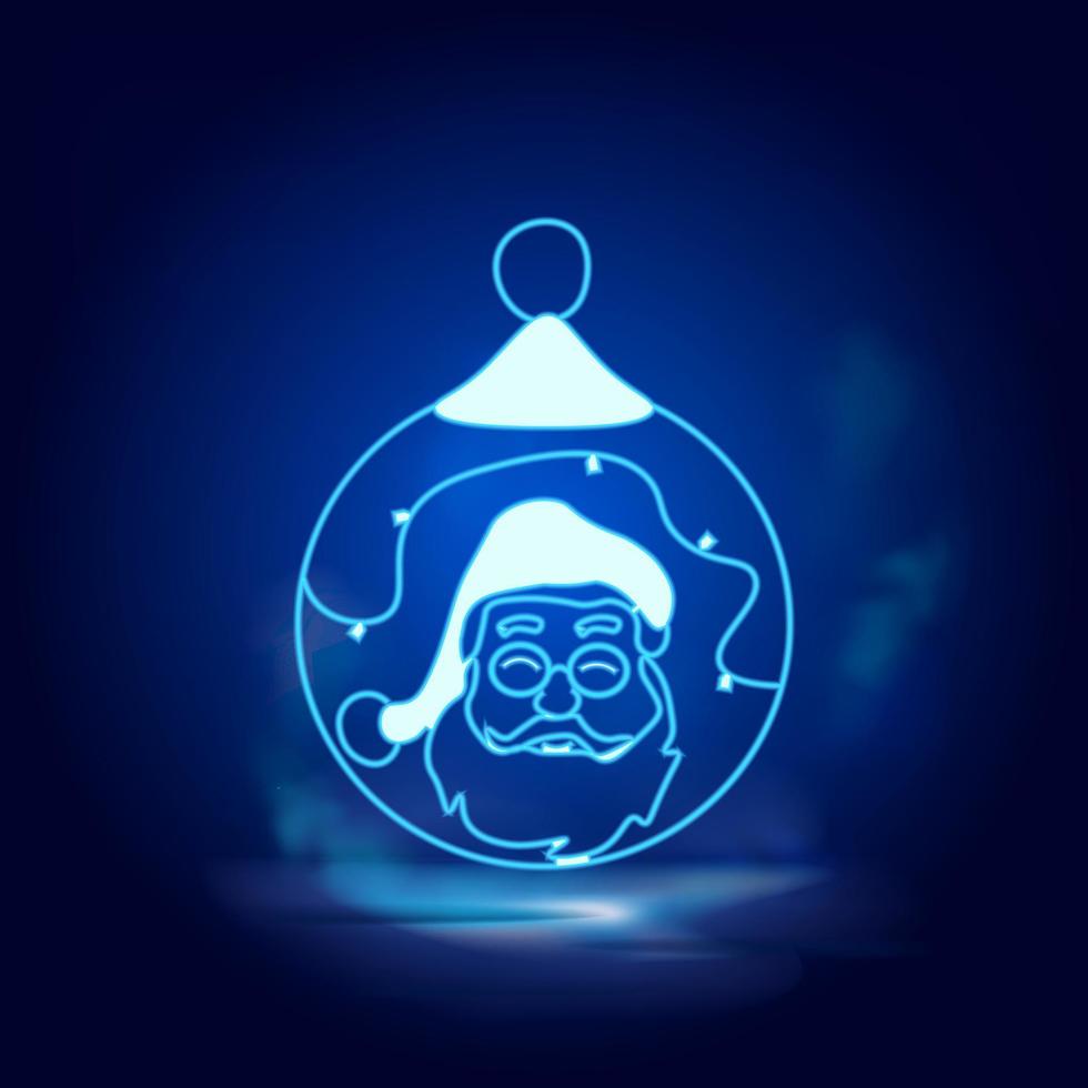 Navidad pelota fumar efecto neón icono. Navidad decoración vector ilustración aislado en azul.vector neón icono ilustración en blanco antecedentes