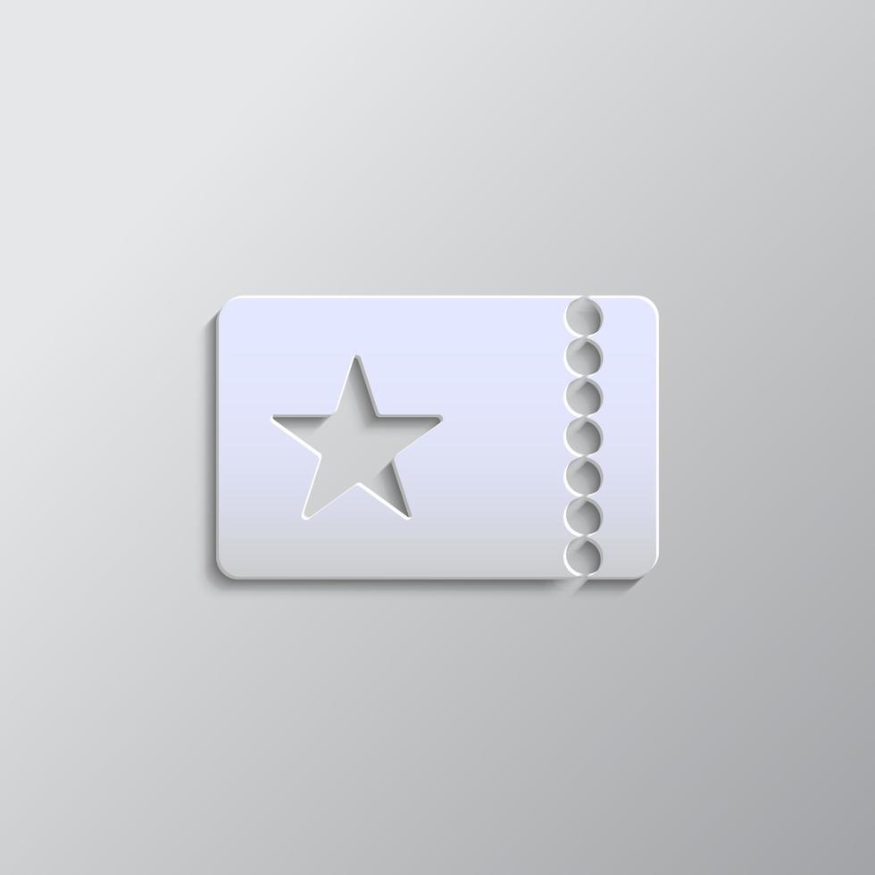 Grey color vector background- Paper style vector icon, cinema, show, ticket paper style, icon