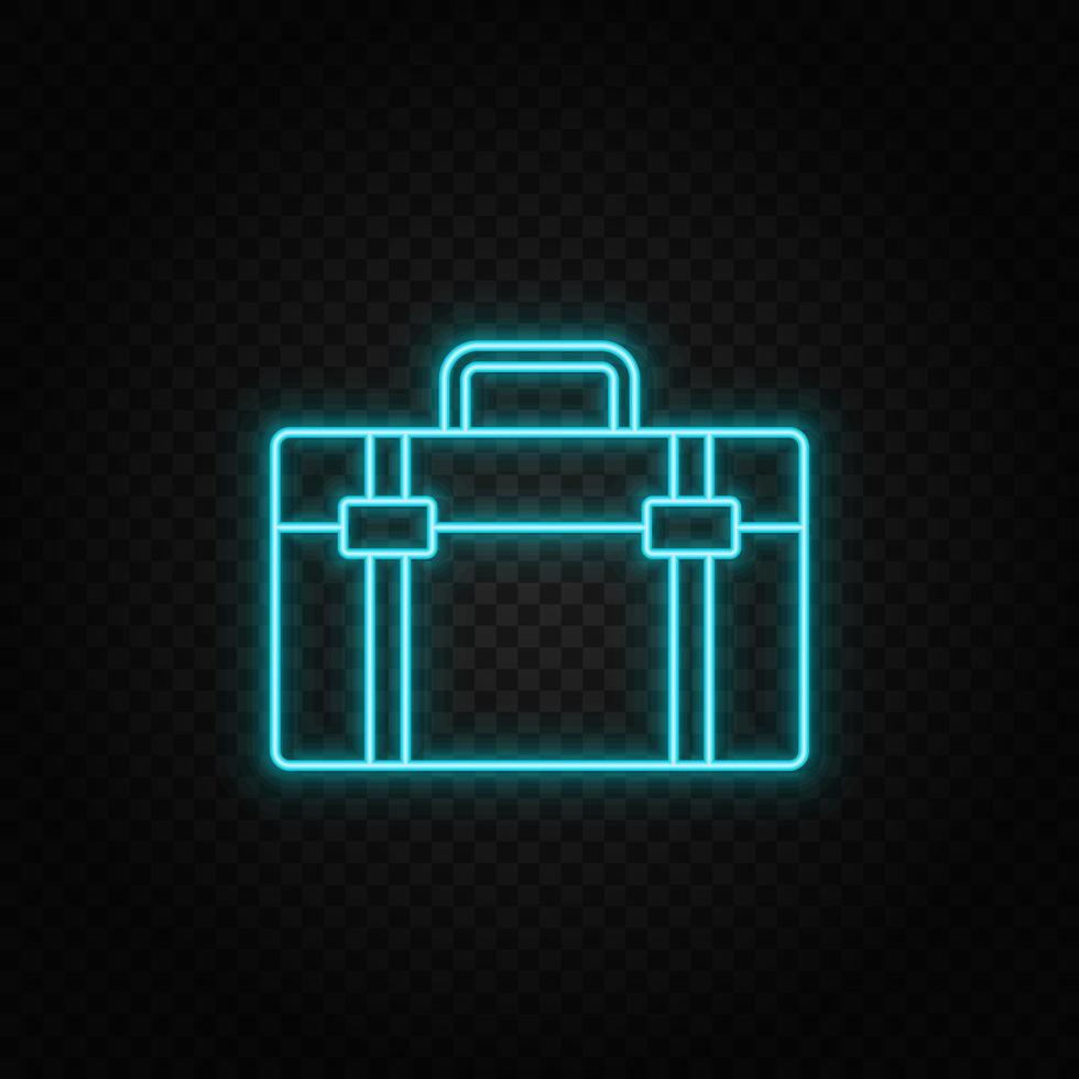 box, building. Blue and yellow neon vector icon. Vector transparent background