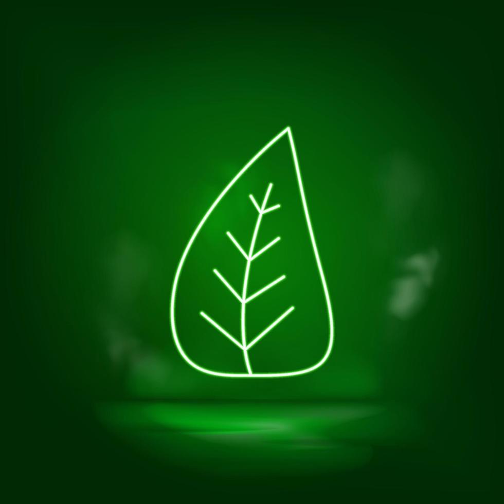 Botanical, forest green neon icon - Vector. vector