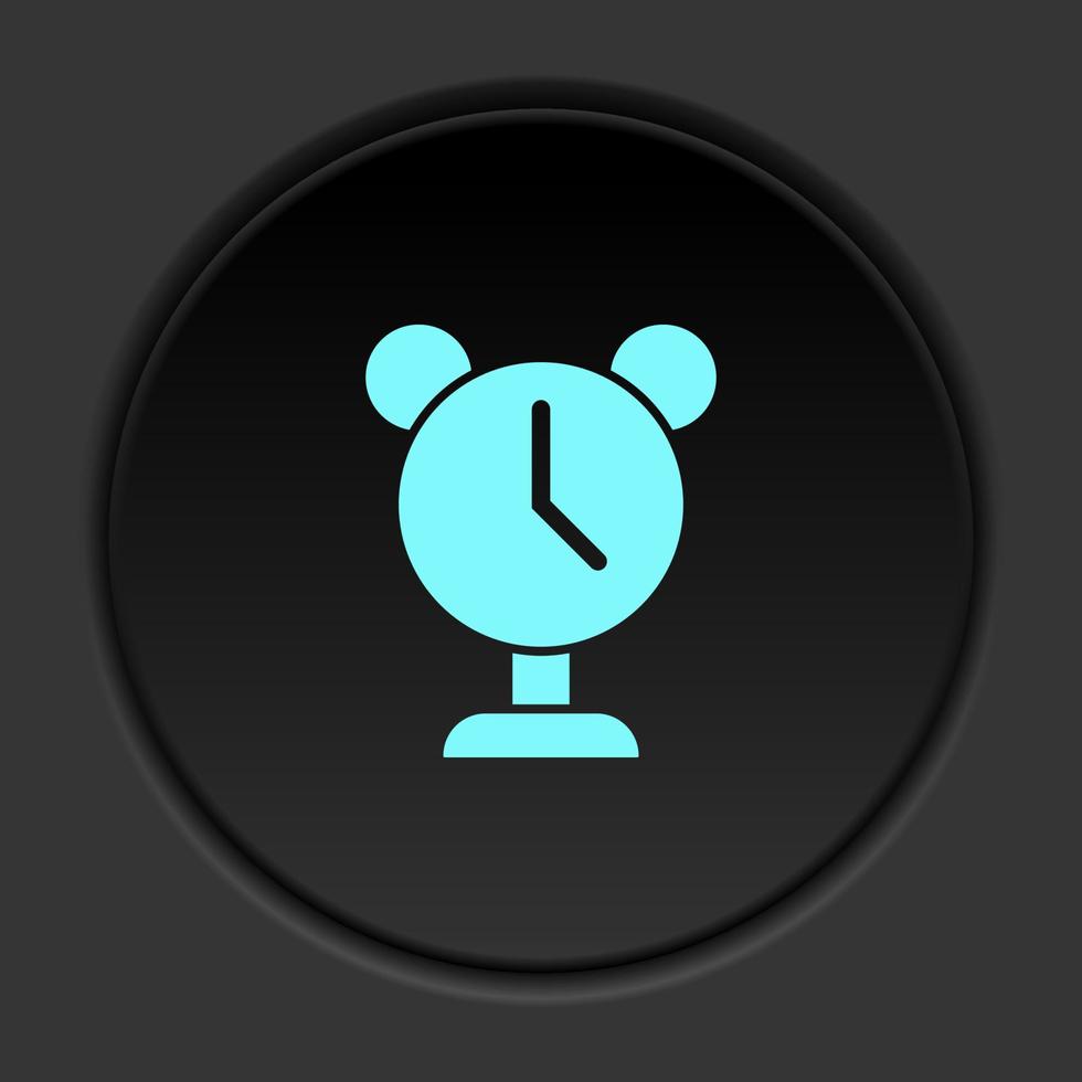 Round button icon, alarm, clock. Button banner round, badge interface