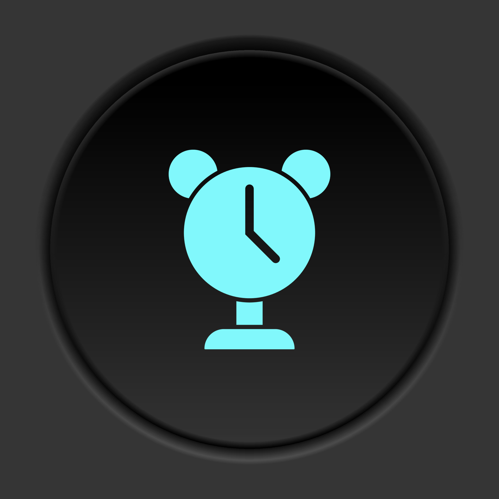 Round button icon, alarm, clock. Button banner round, badge interface