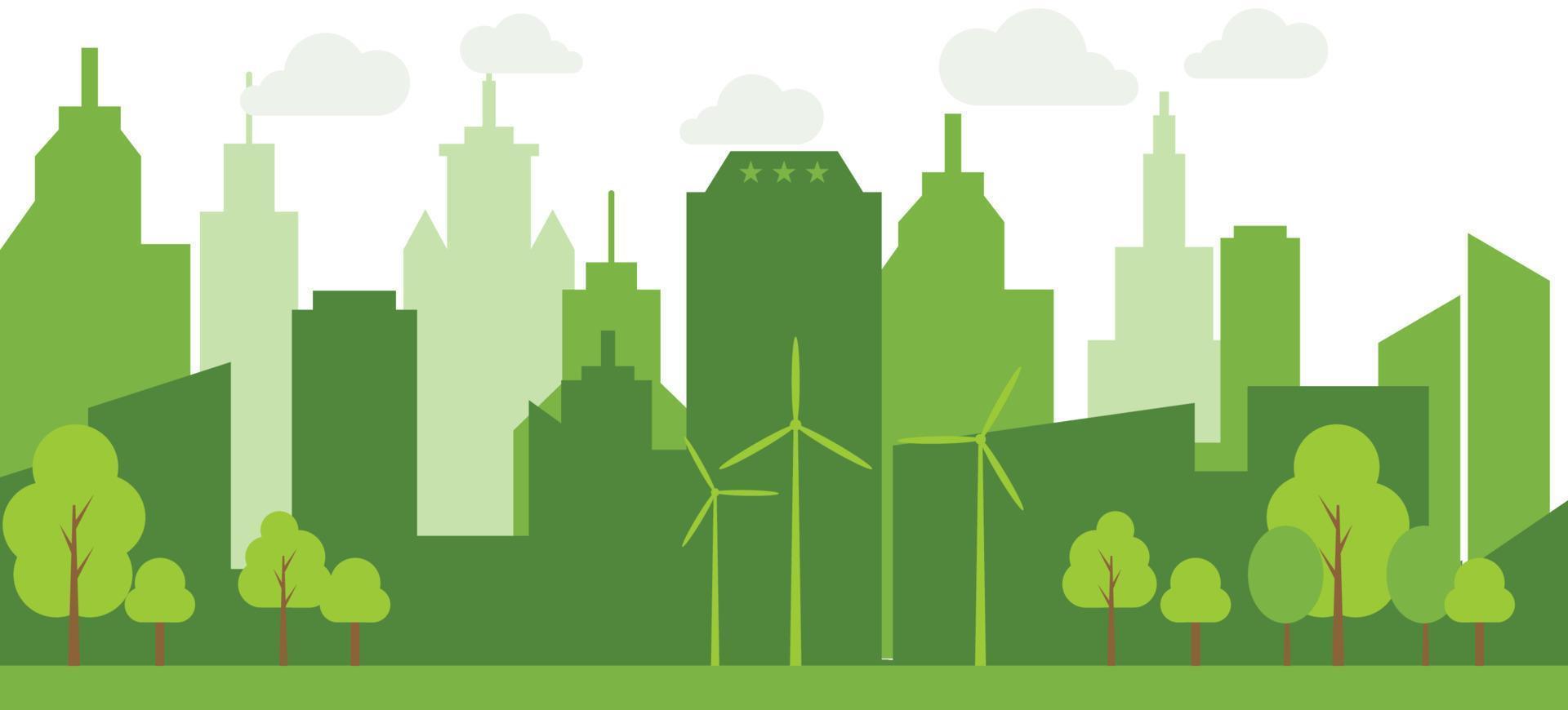 Green cities help the world with ecofriendly concept ideas.vector