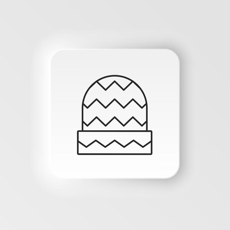 Cap, hat icon. Simple element illustration natural concept. Cap, hat icon. Neumorphic style vector icon on white background