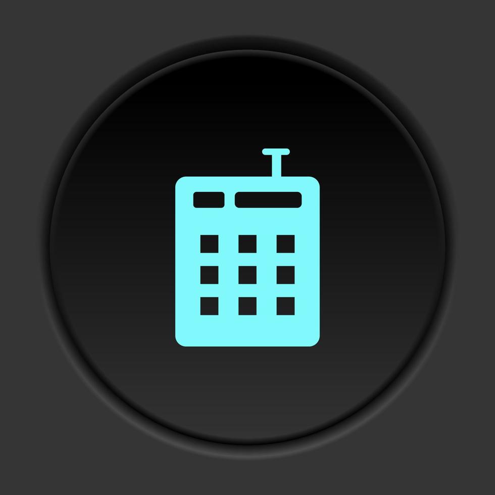 Round button icon, Money, dollar. Button banner round, badge interface for application illustration on dark background vector
