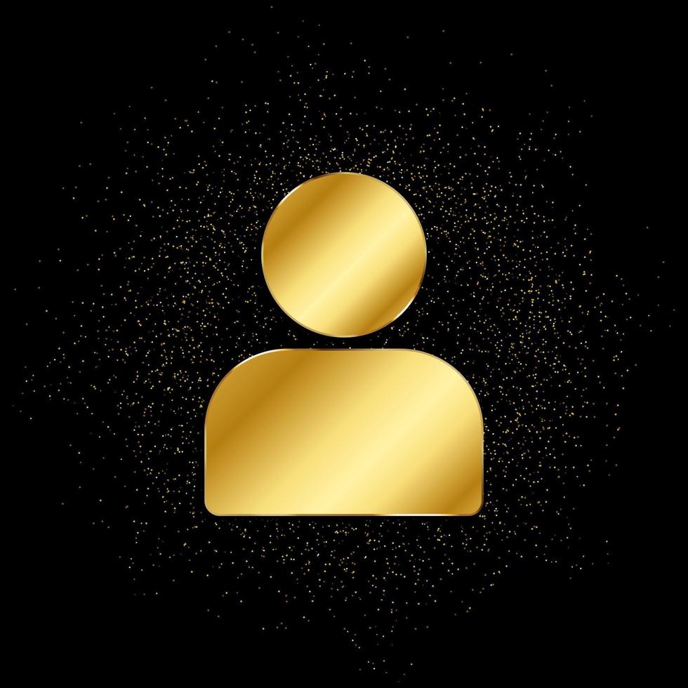 avatar gold icon. Vector illustration of golden particle background. isolated vector sign symbol - Education icon black background .