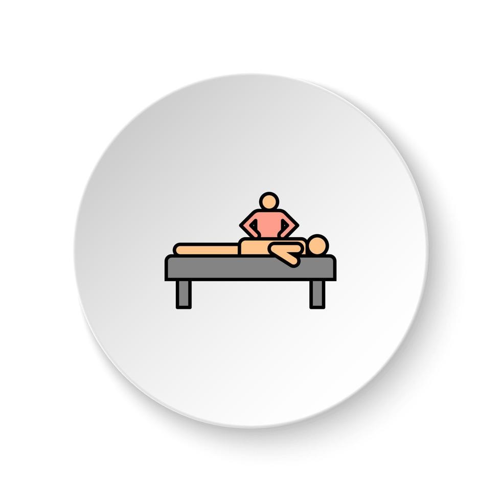 Round button for web icon, Diseases, massage, therapy. Button banner round, badge interface for application illustration on white background vector