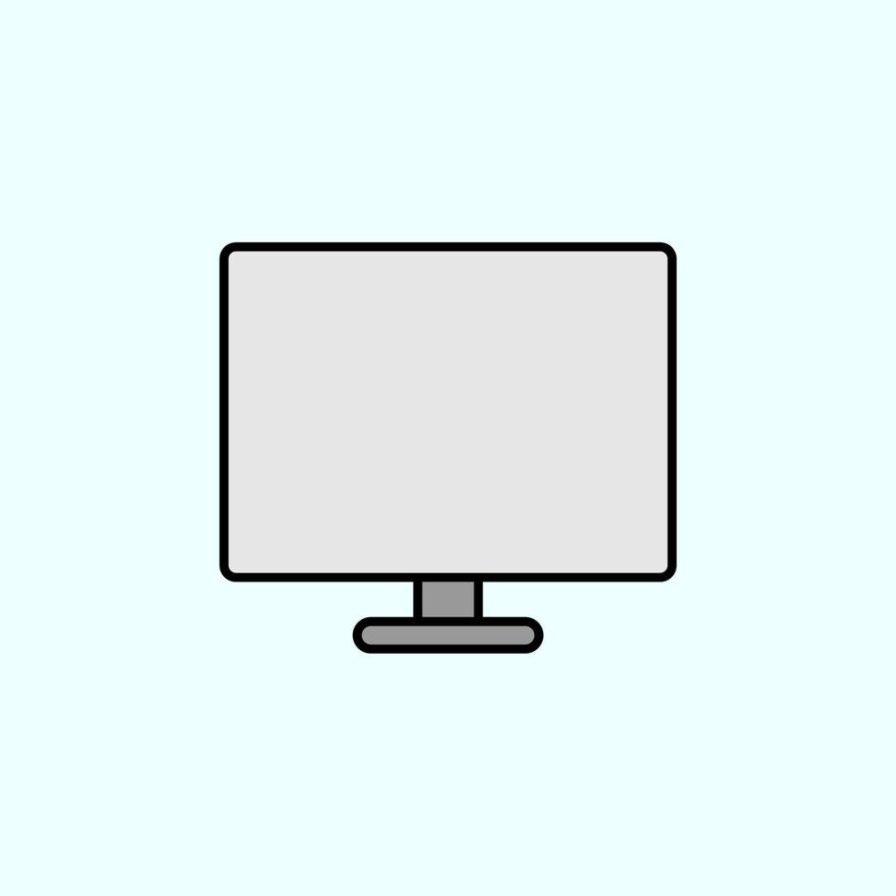 monitor, computer color vector icon, vector illustration on dark background