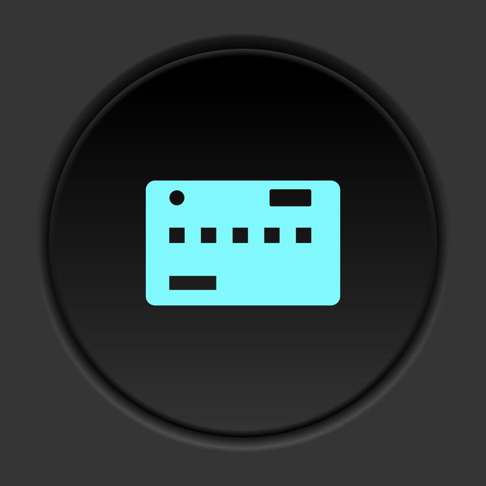 Round button icon, Discount, percent, sale. Button banner round, badge interface for application illustration on dark background vector