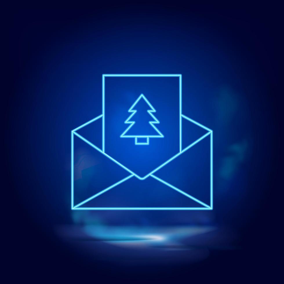 Christmas, tree neon icon. Smoke effect neon style vector icons