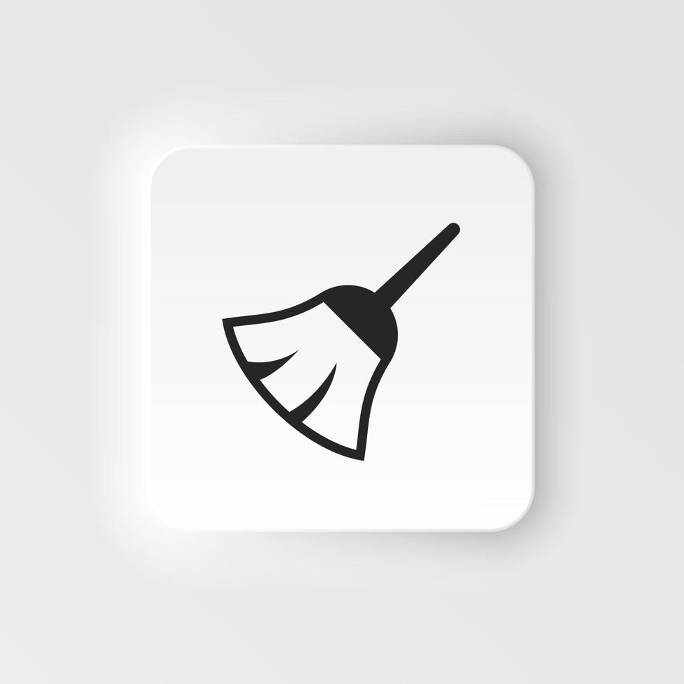 Broom neumorphic style neumorphic style vector icon icon. Broom icon. .