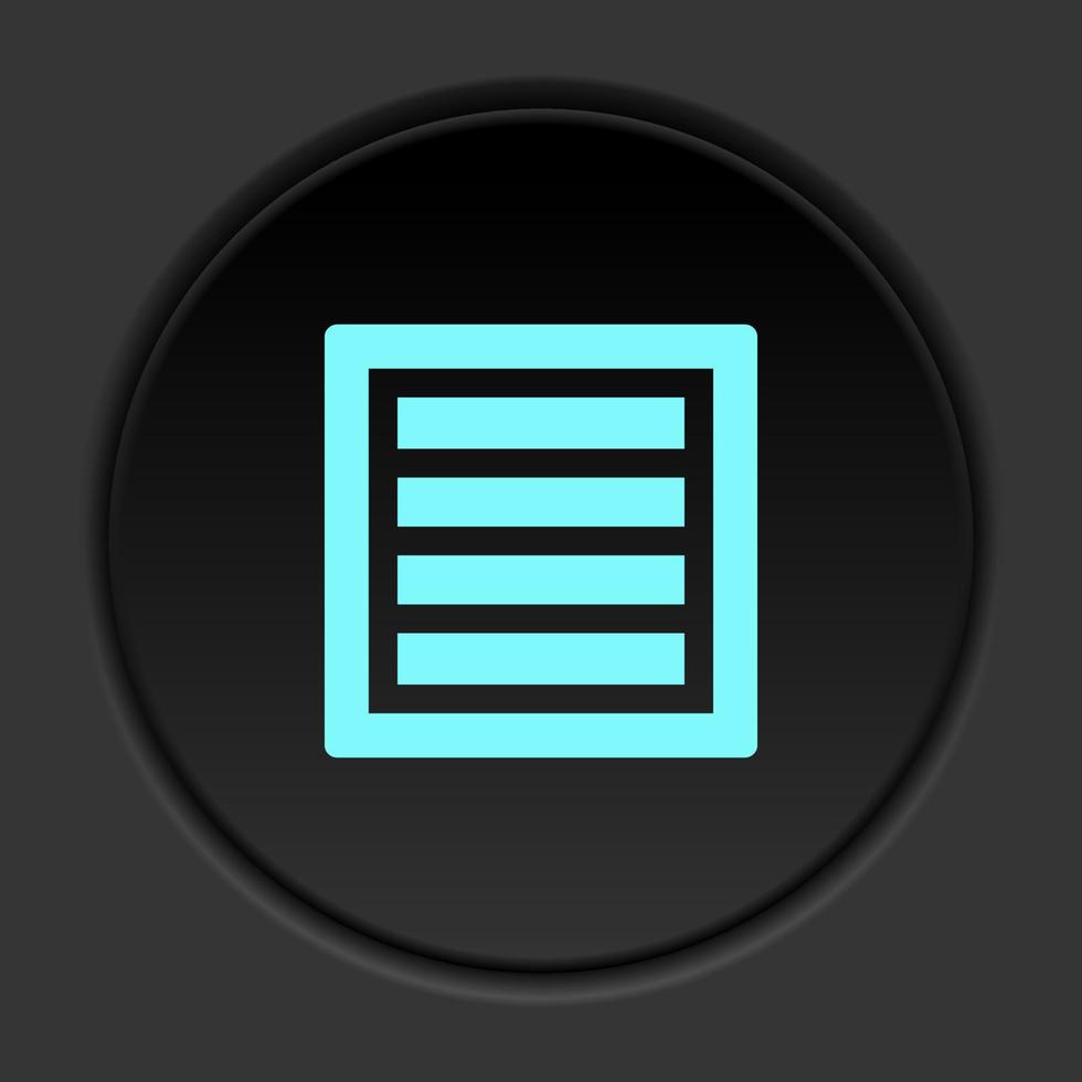 Round button icon, Box. Button banner round, badge interface for application illustration on dark background vector