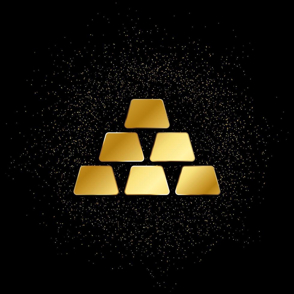 finanzas, oro, dinero oro icono. vector ilustración de dorado partícula antecedentes. oro icono
