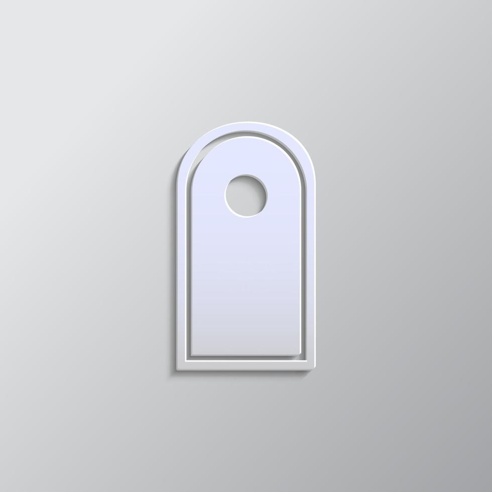 Ship, door, icon paper style. Grey color vector background- Paper style vector icon