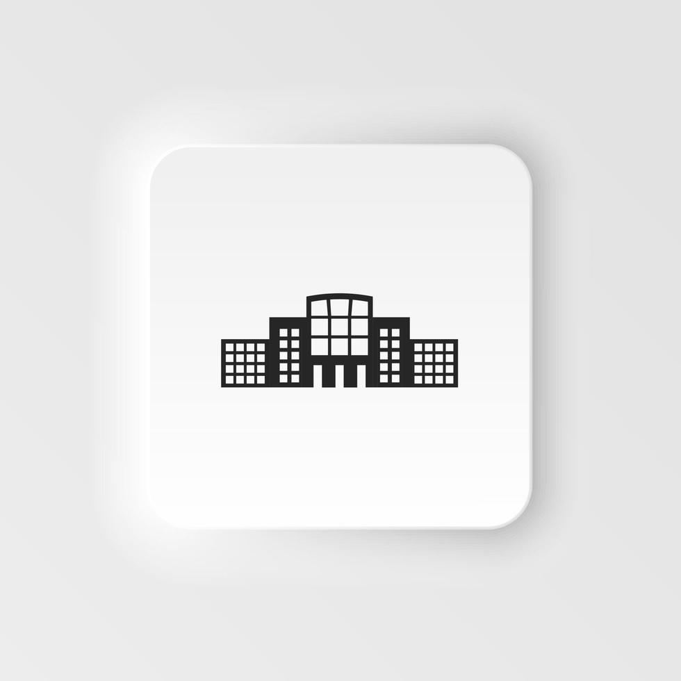 Building Hotel neumorphic style icon Vector Graphic Download Template Modern. Building Hotel .