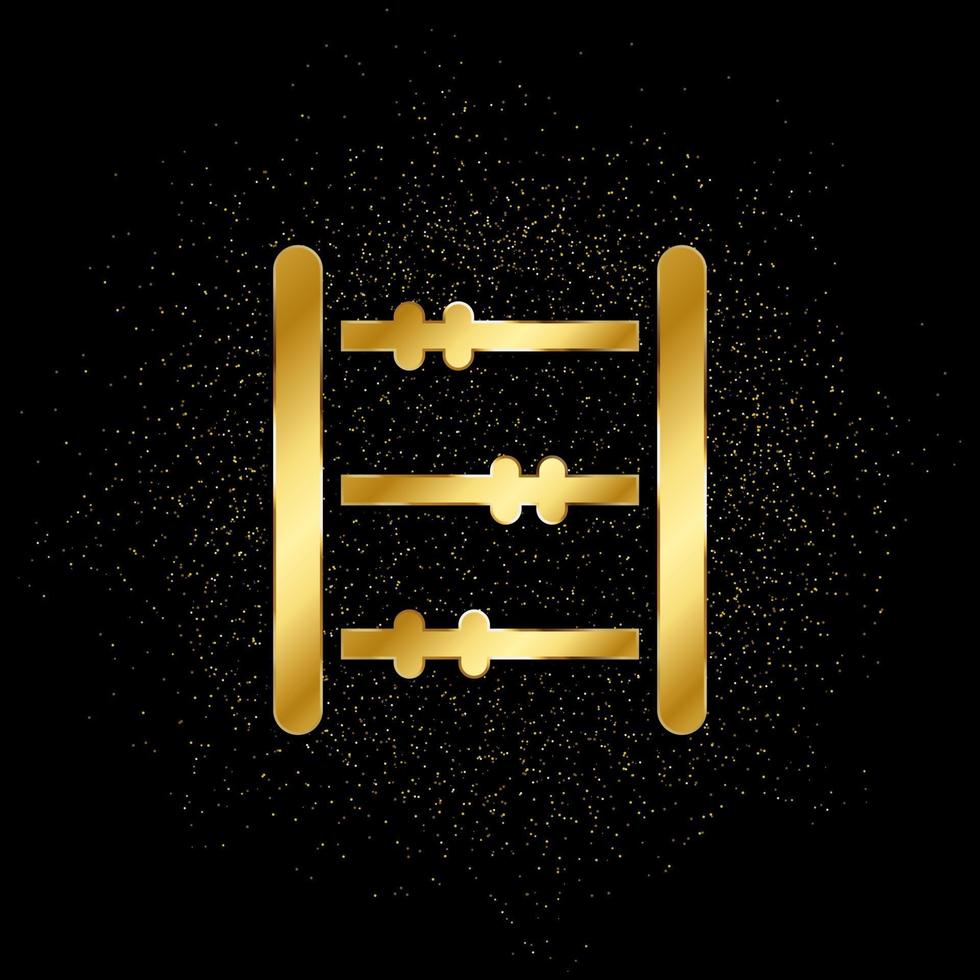 abacus, counting gold icon. Vector illustration of golden particle background. isolated vector sign symbol - Education icon black background .