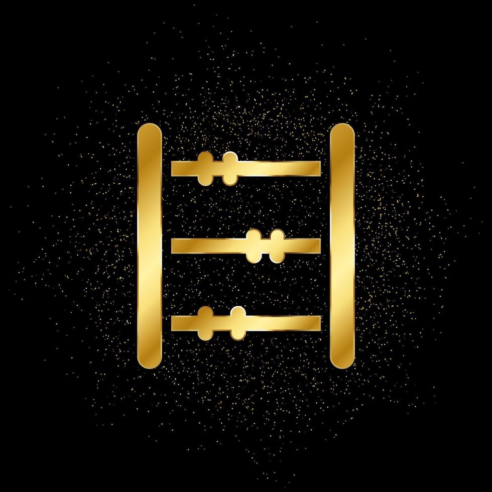 ábaco, contando oro icono. vector ilustración de dorado partícula antecedentes. aislado vector firmar símbolo - educación icono negro antecedentes .