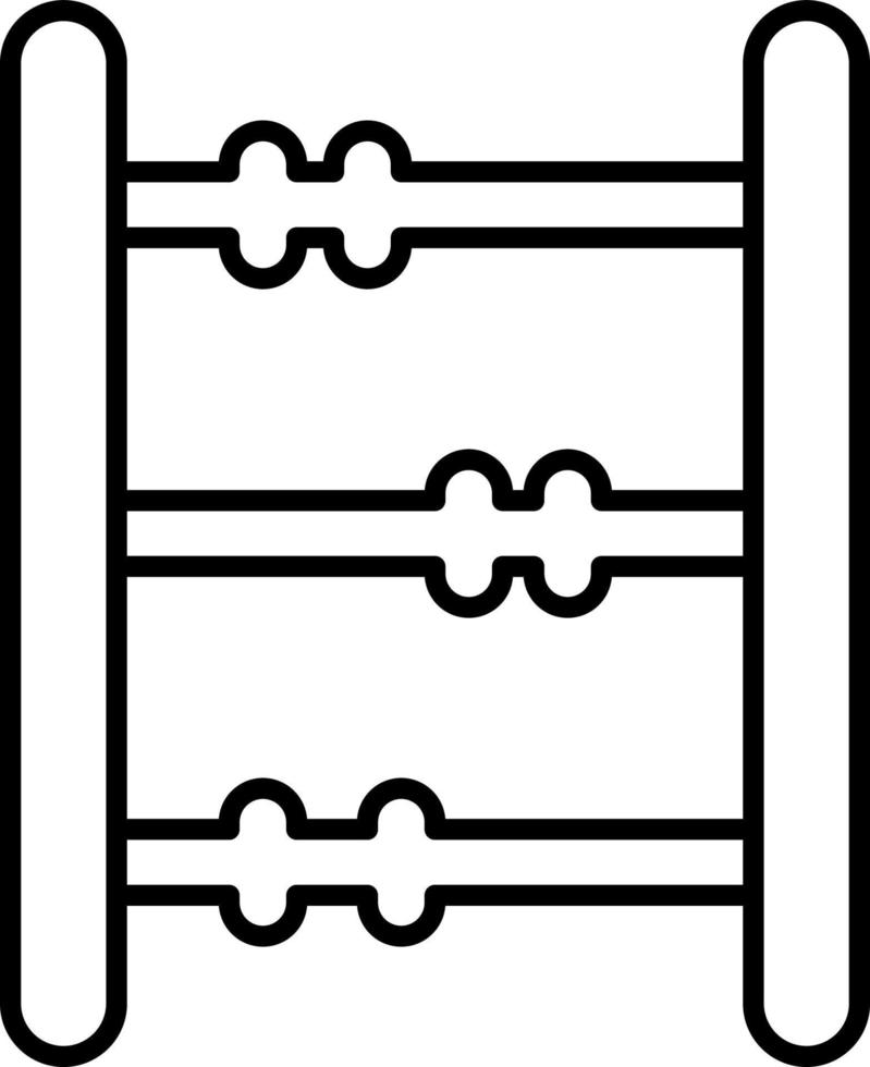 Line vector icon abacus, counting. Outline vector icon on white background