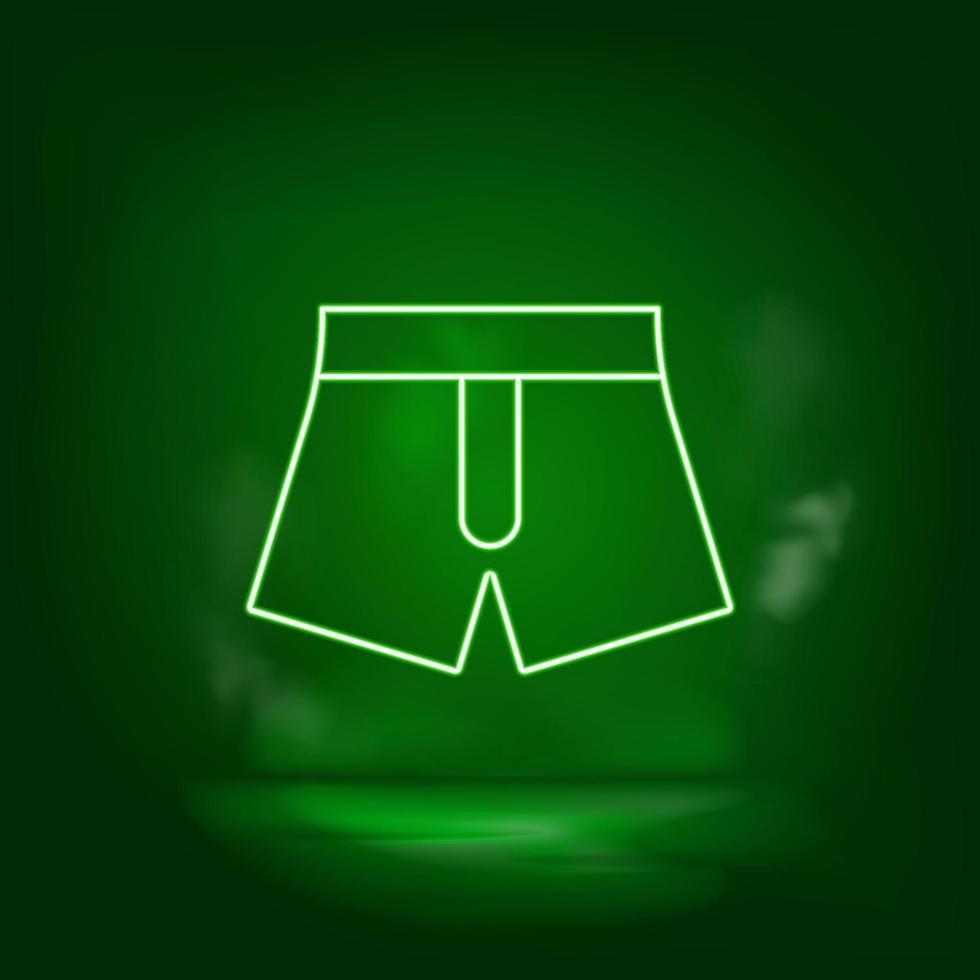 Boxer, calcetería verde neón icono - vector. vector