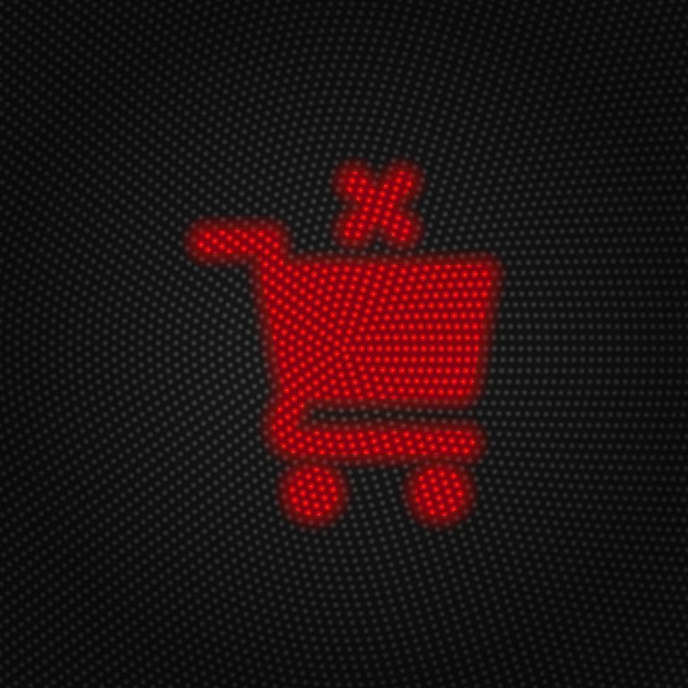 Shopping, basket, remove vector Light red color retro style vector icon on white background