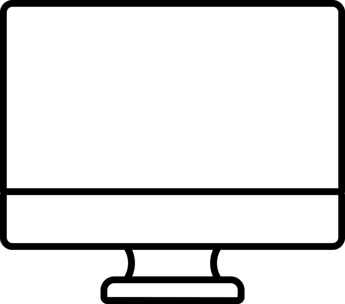 Line vector icon monitor, computer. Outline vector icon on white background