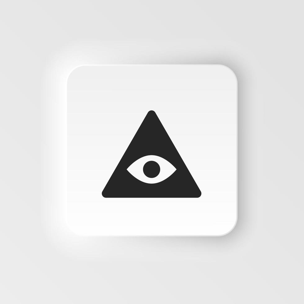 Eye, pyramid neumorphic style vector icon. Simple element illustration from UI concept. Eye, pyramid neumorphic style vector icon. Finance concept vector illustration. .