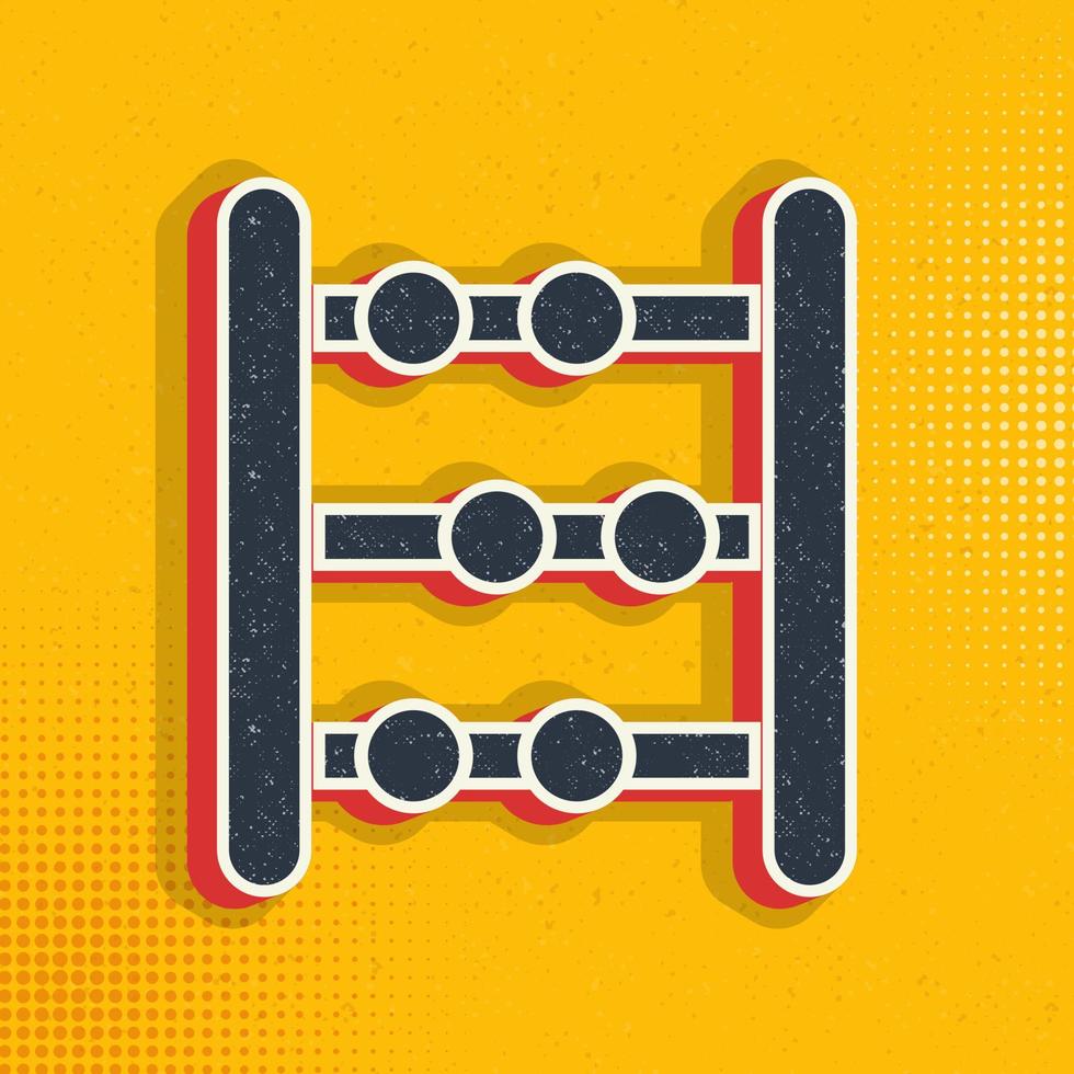 abacus, counting pop art, retro icon. Vector illustration of pop art style on retro background