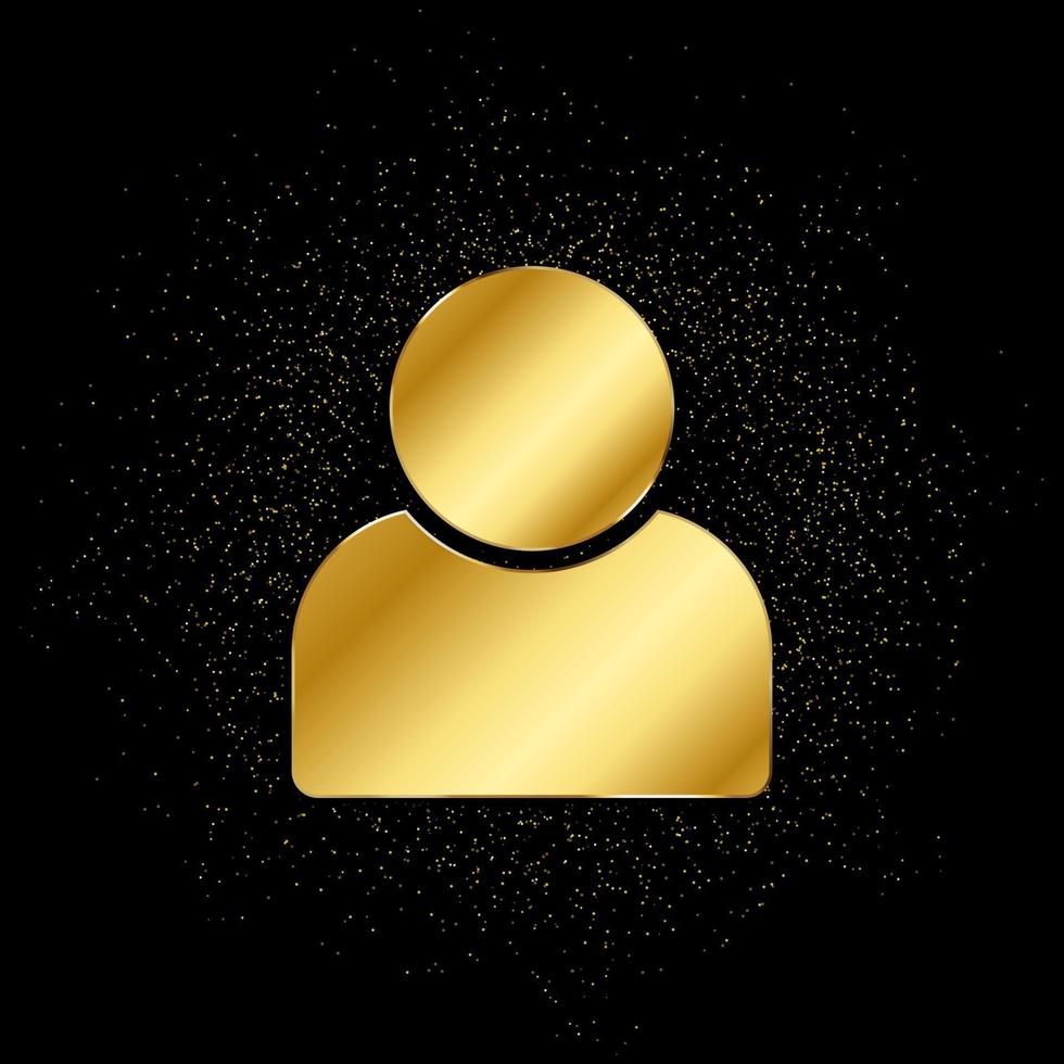 avatar gold icon. Vector illustration of golden particle background. isolated vector sign symbol - Education icon black background .