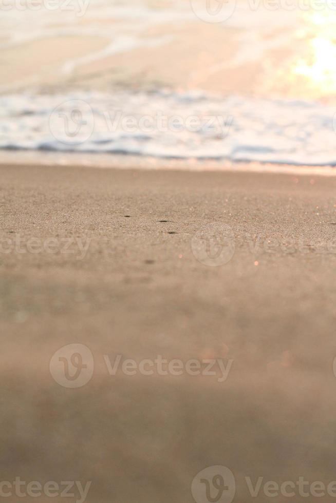 The sun is rising, the sun is bright, the morning sea at Cha-Am Beach photo