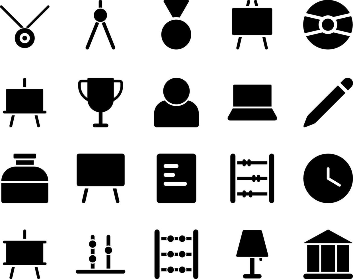 School and Education Icons set. bank. Vector Illustration Set Of Simple Training Icons. Elements Presentation, Demonstration, University on white background